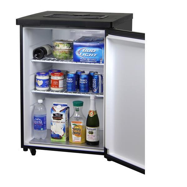Kegco Dual Faucet Kombucha Keg Cooler with Black Cabinet and Door