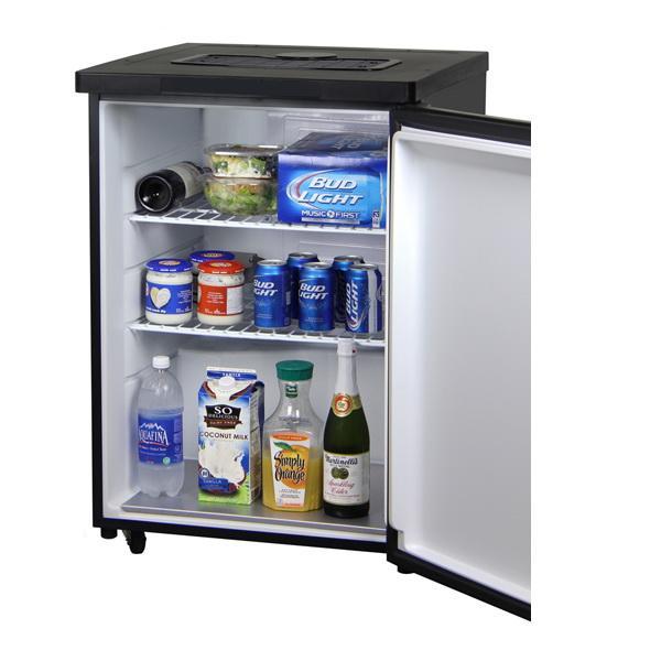Two Keg Tap Faucet Beer Dispenser - Black Cabinet with Stainless Steel Door