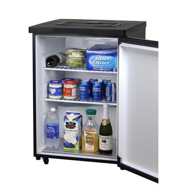 Kegco Kombucha Cooler Dispenser with Black Cabinet and Stainless Steel Door