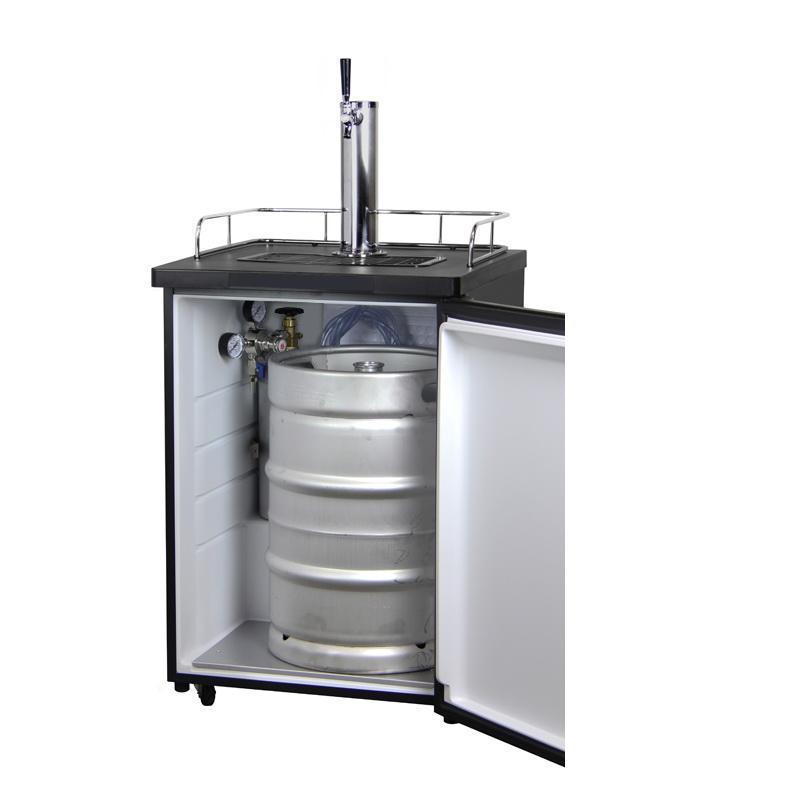 Kegco Kombucha Keg Cooler with Black Cabinet and Door