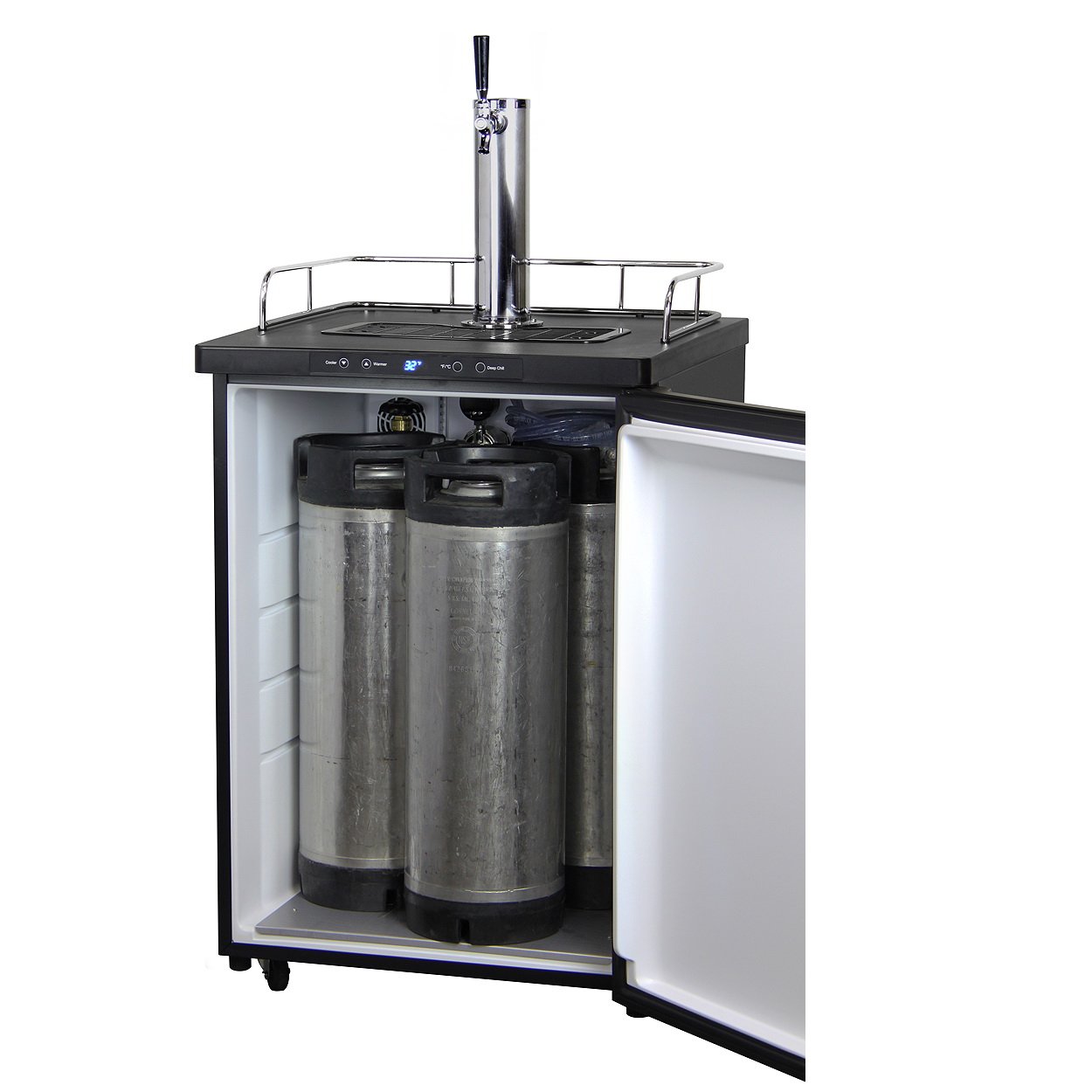 Kegco Digital Kombucharator - Black Cabinet with Matte Black Door