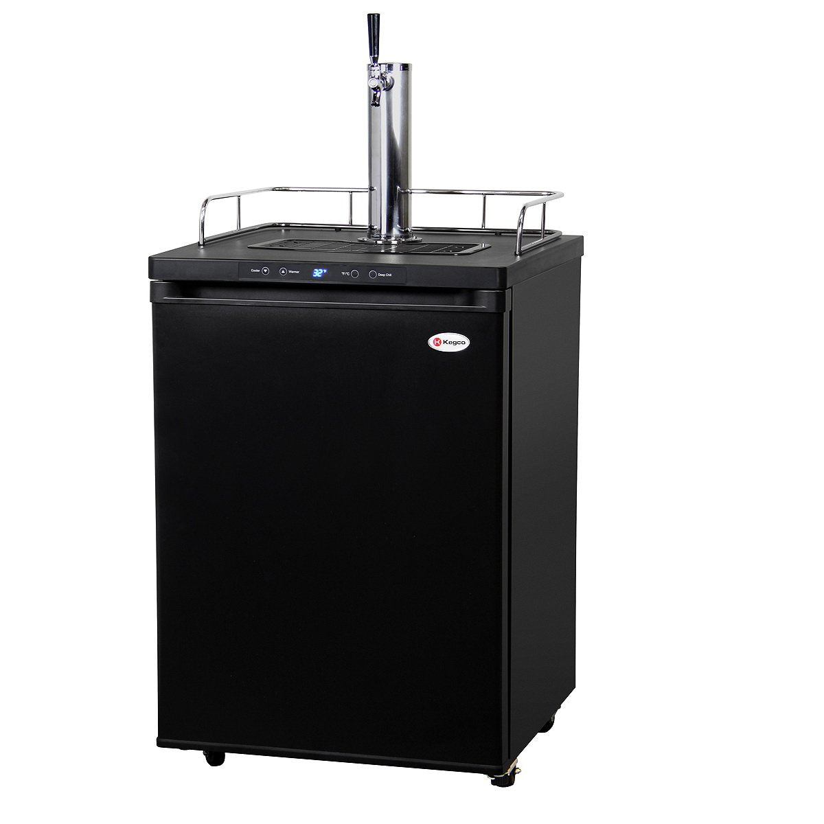 Kegco Digital Kombucharator - Black Cabinet with Matte Black Door