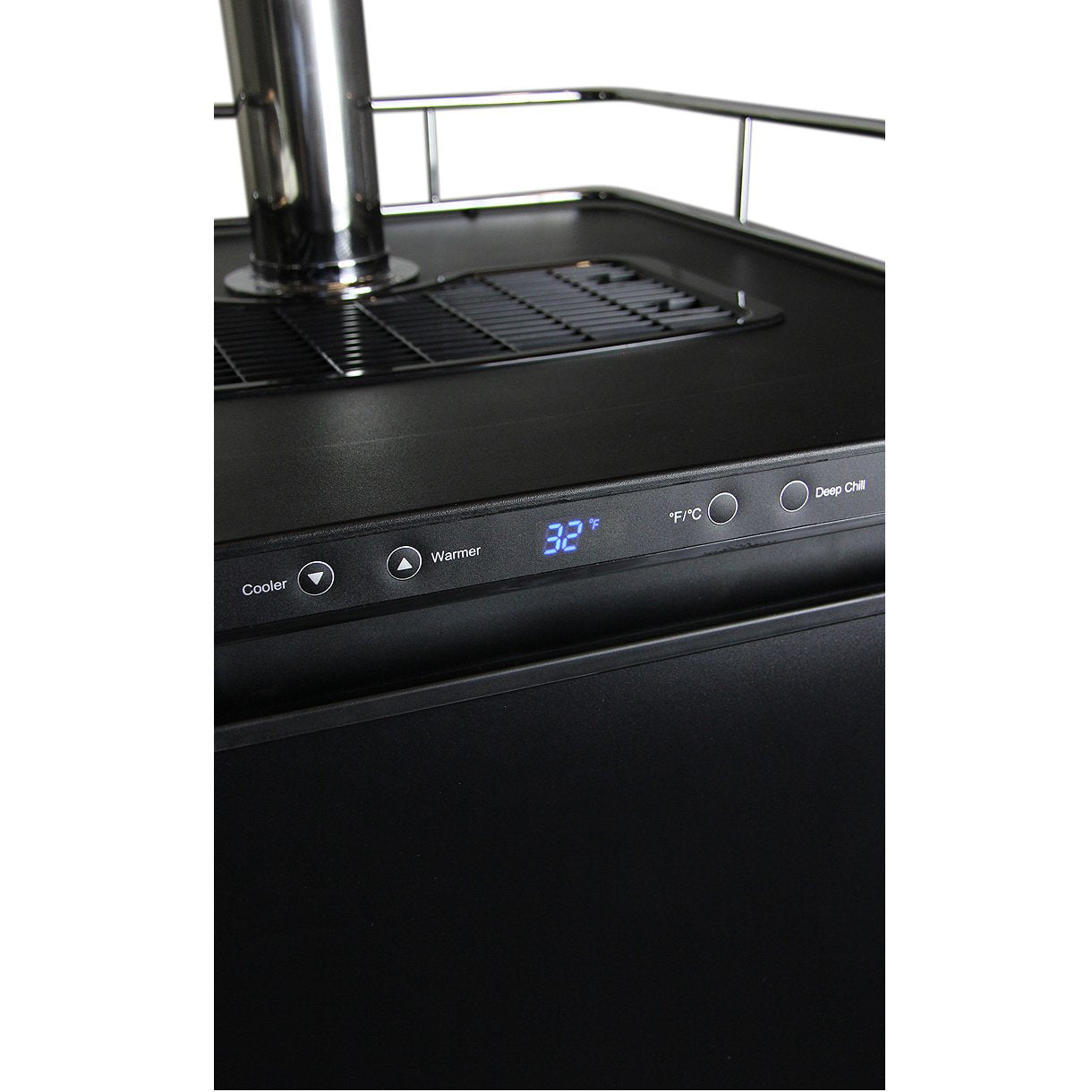 Kegco Triple Keg Tap Faucet Digital Kegerator - Black Matte Cabinet and Door