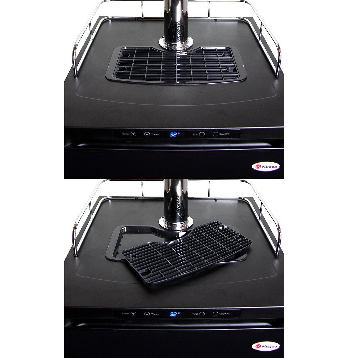 Kegco Triple Keg Tap Faucet Digital Kegerator - Black Matte Cabinet and Door