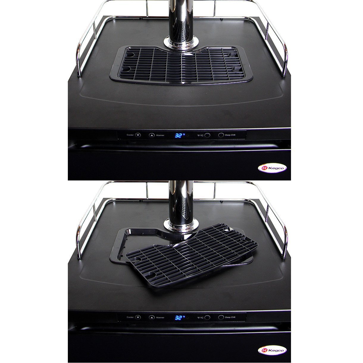 Kegco K309B-2NK Dual Tap Faucet Kegerator with Digital Temp Control - Black Matte Cabinet and Door