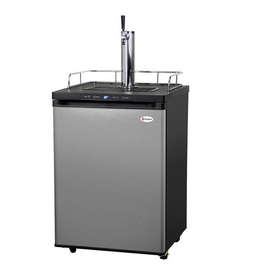 Kegco Full Size Single Tap Faucet Kegerator - Black Cabinet with Stainless Steel Door