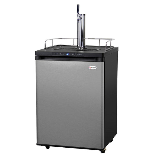 Kegco Full Size Single Tap Faucet Kegerator - Black Cabinet with Stainless Steel Door