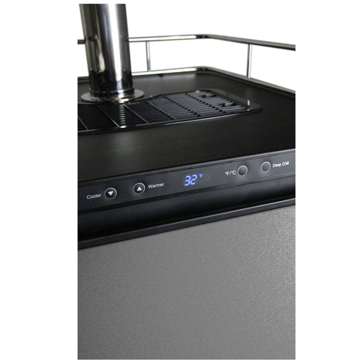 Kegco Full Size Single Tap Faucet Kegerator - Black Cabinet with Stainless Steel Door