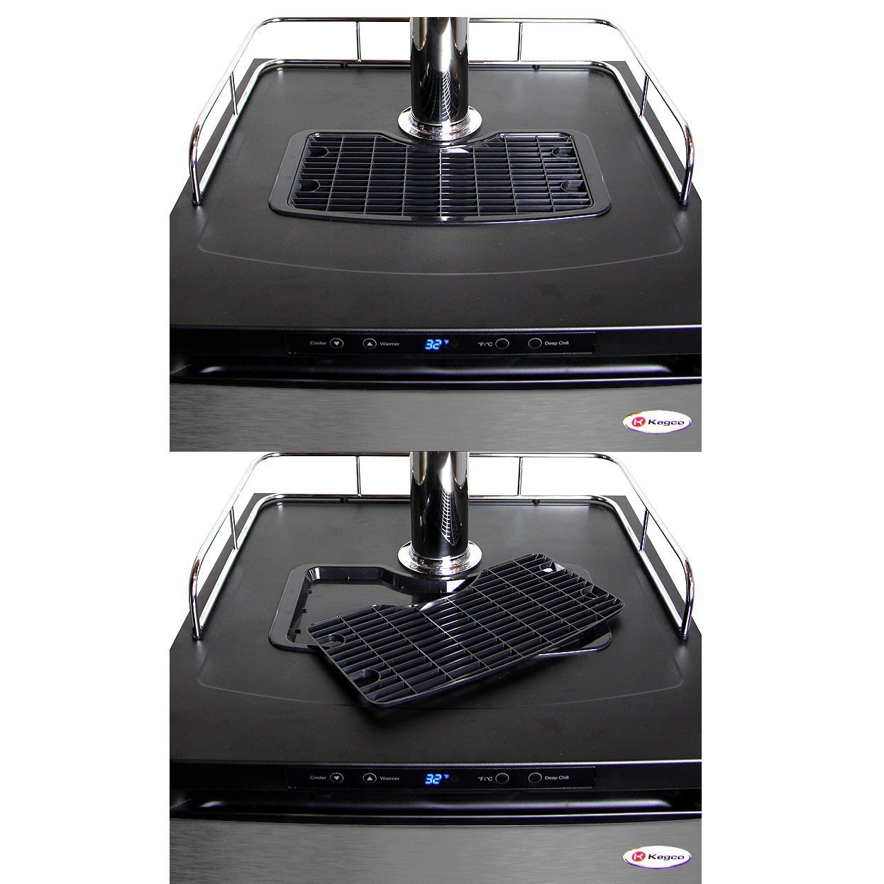 Kegco Full Size Single Tap Faucet Kegerator - Black Cabinet with Stainless Steel Door