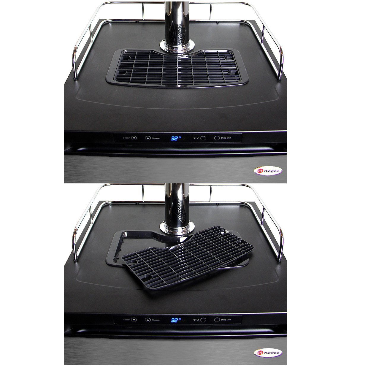 Kegco Full Size Single Tap Faucet Kegerator - Black Cabinet with Stainless Steel Door
