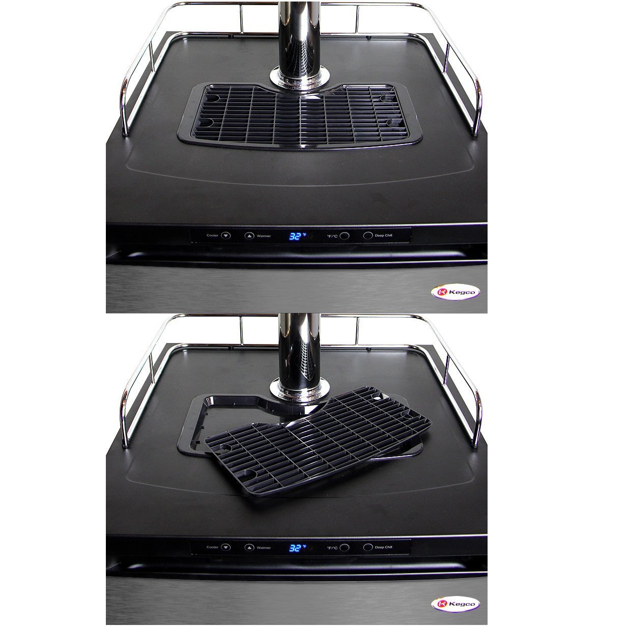 Kegco Three Keg Tap Faucet Digital Kegerator - Black Matte Cabinet and Stainless Steel Door