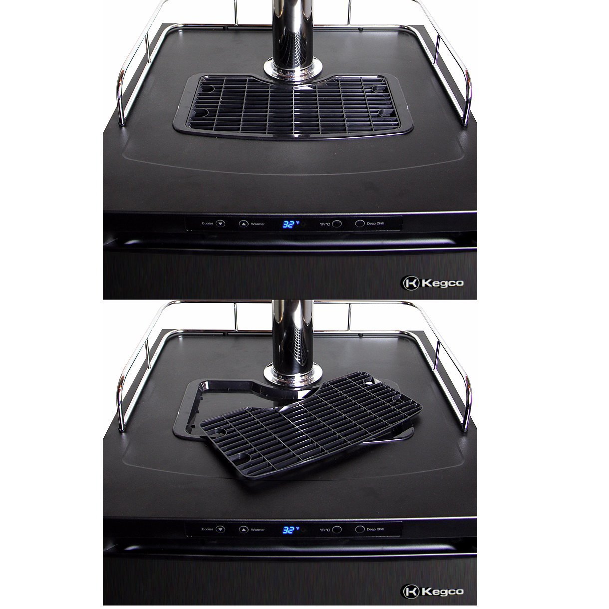 Kegco Three Keg Tap Faucet Digital Kegerator - Black Matte Cabinet and Stainless Steel Door