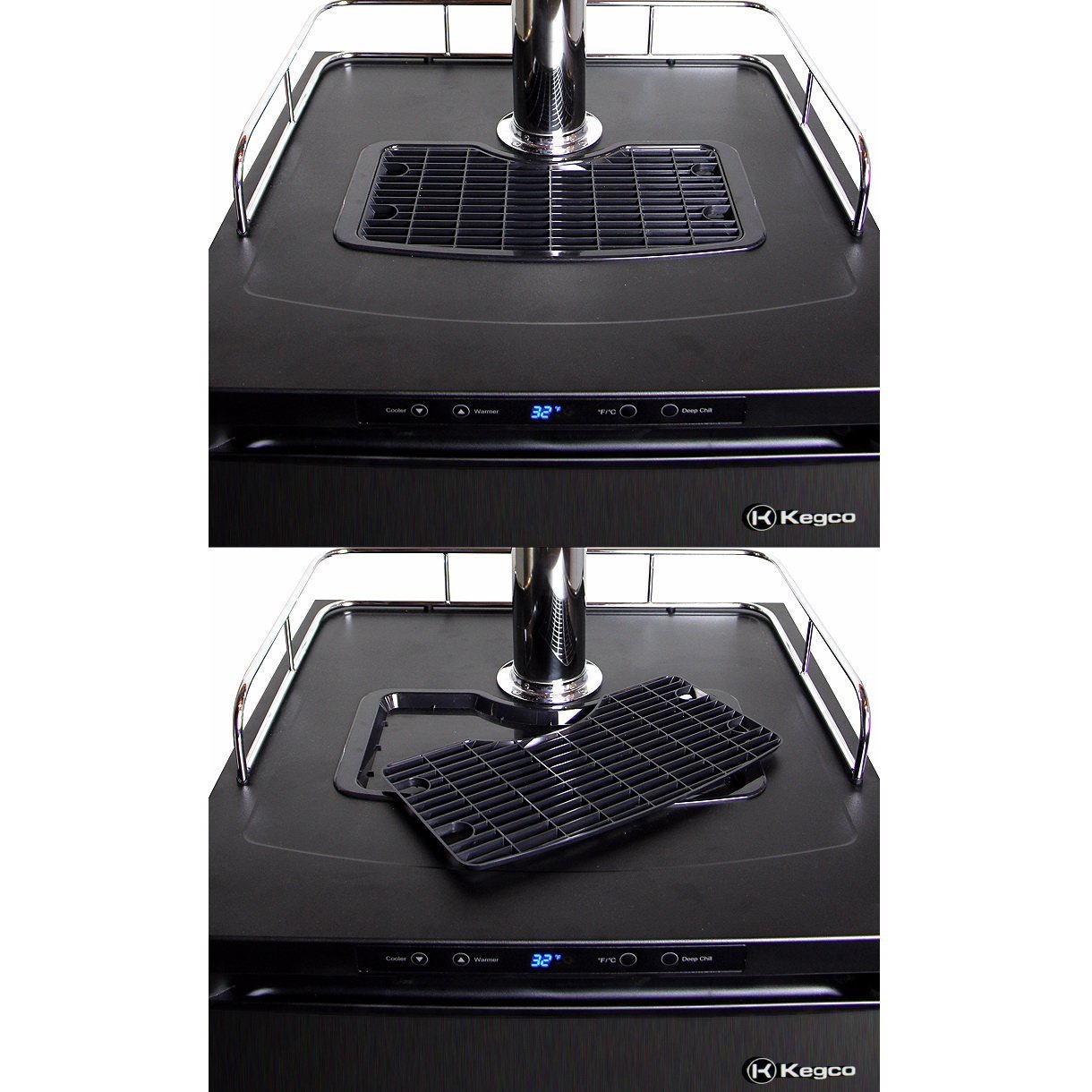 Kegco Digital Kombucha Keg Cooler - Black Cabinet with Black Stainless Steel Door