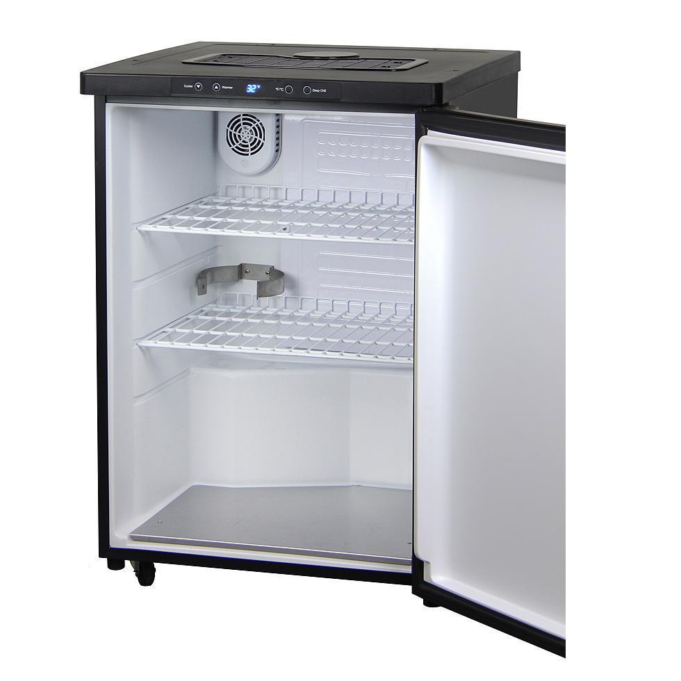 Kegco One Tap Faucet Digital Temperature Kegerator - Black Cabinet with Black Stainless Steel Door