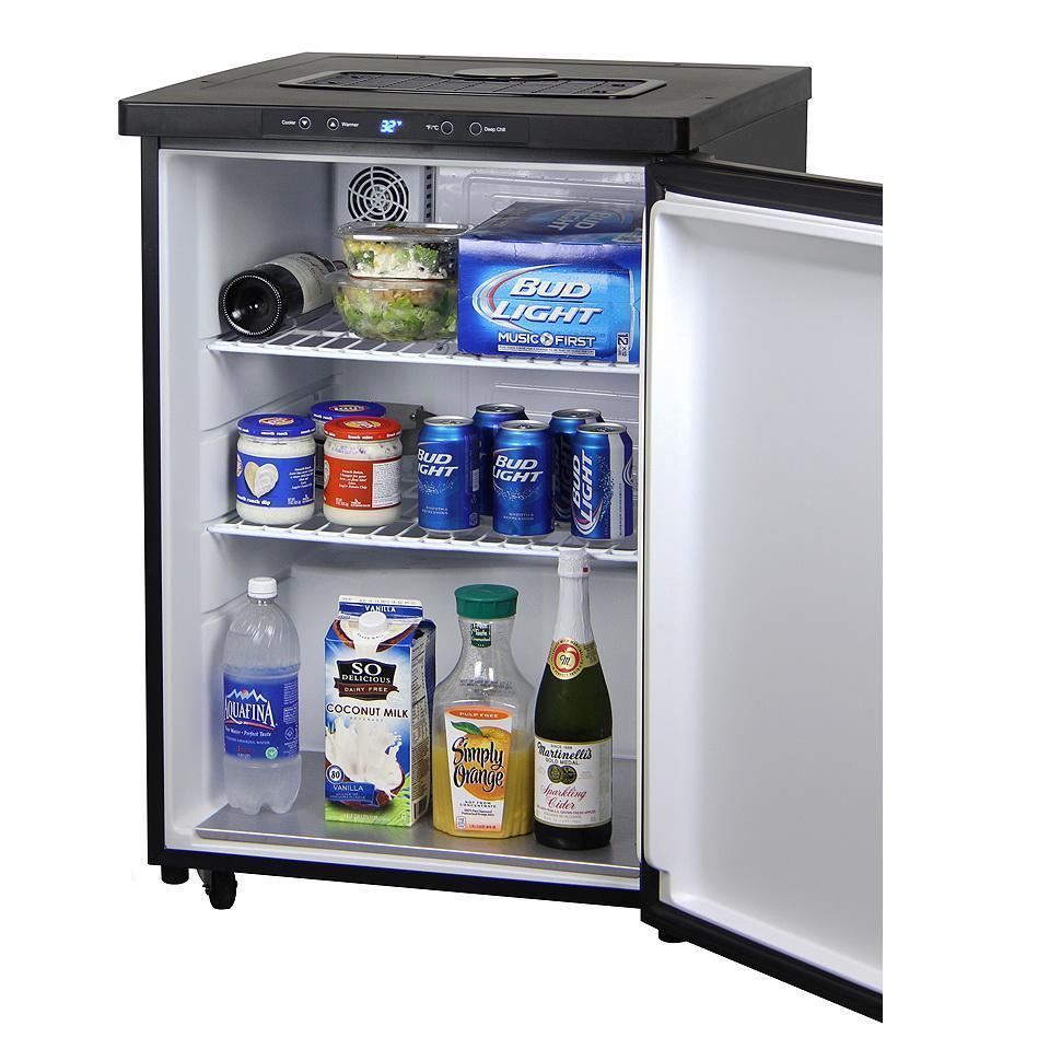 Kegco Triple Keg Tap Faucet Digital Kegerator - Black Matte Cabinet and Door