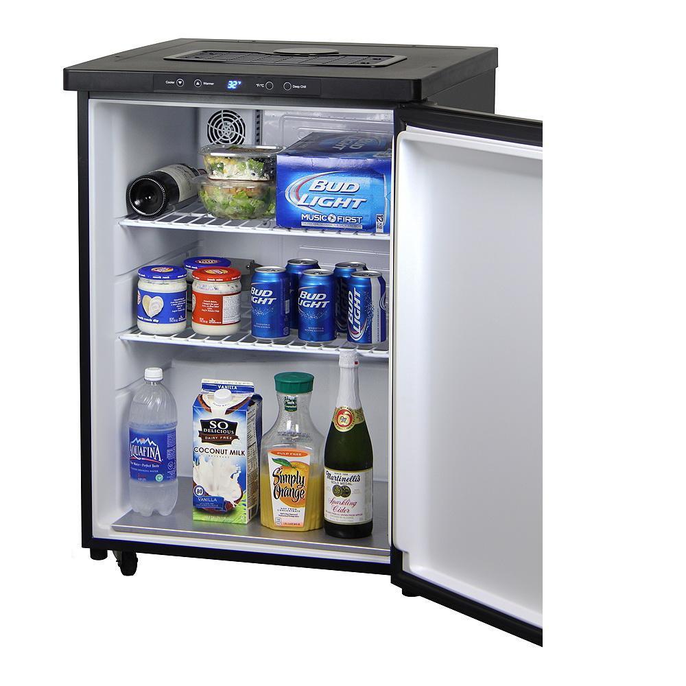 Kegco Dual Tap Faucet Digital Keg Fridge - Black Cabinet with Stainless Steel Door