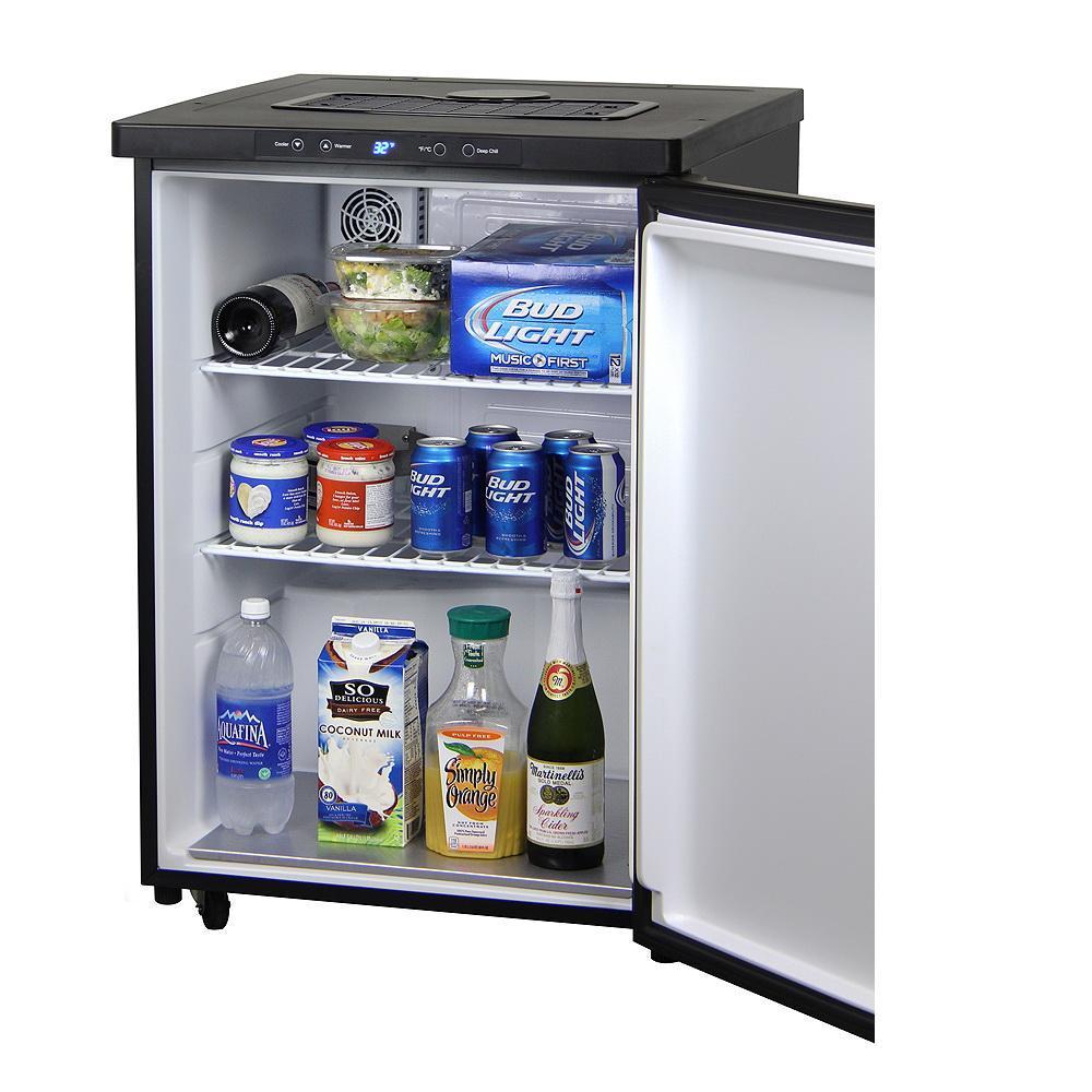 Kegco Double Faucet Digital Kombucharator - Black Cabinet with Matte Black Door