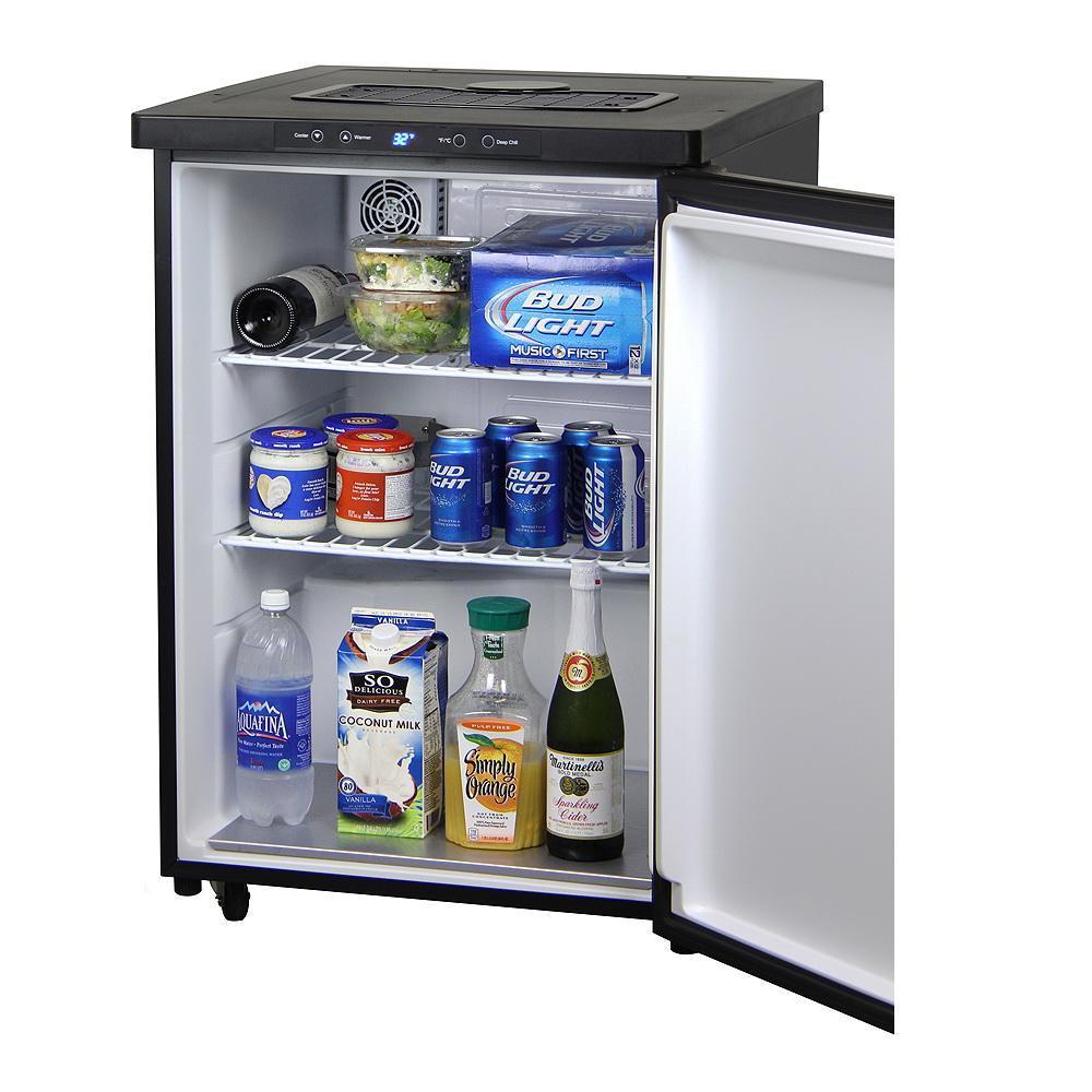 Kegco Three Faucet Digital Kombucha Dispense System - Black Matte Cabinet and Stainless Steel Door