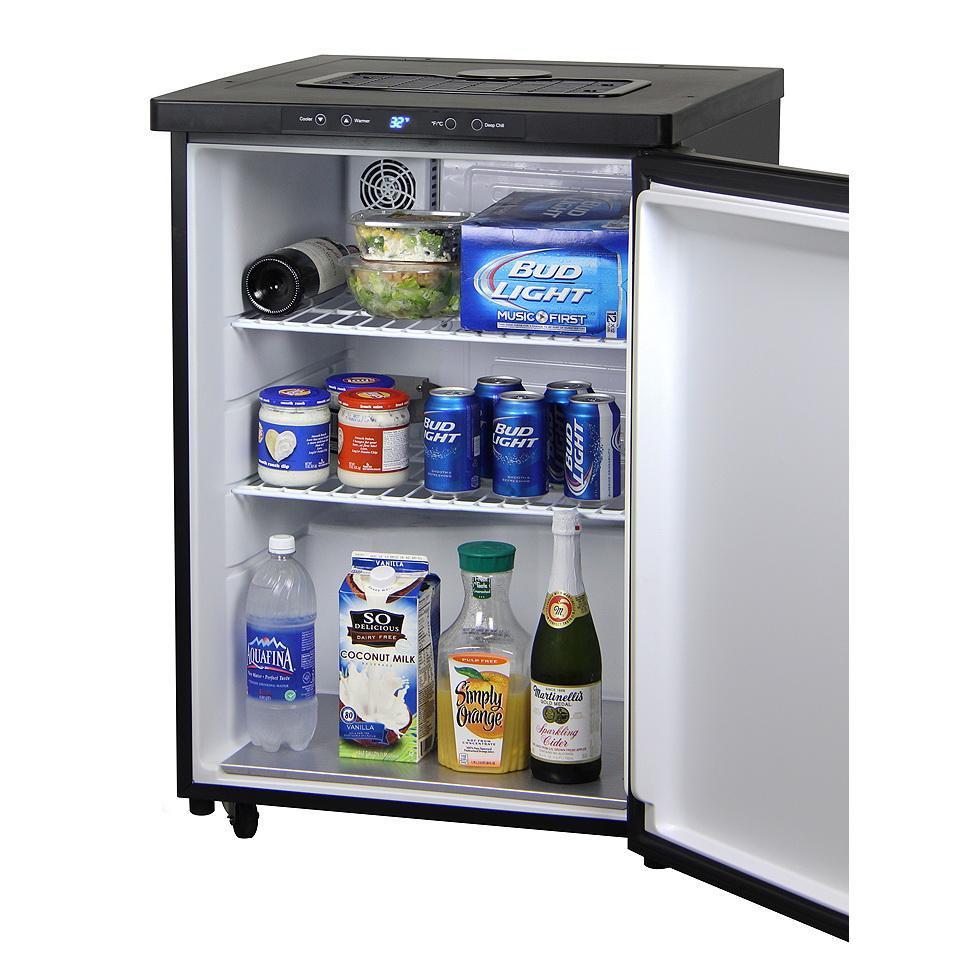 Kegco One Tap Faucet Digital Temperature Kegerator - Black Cabinet with Black Stainless Steel Door