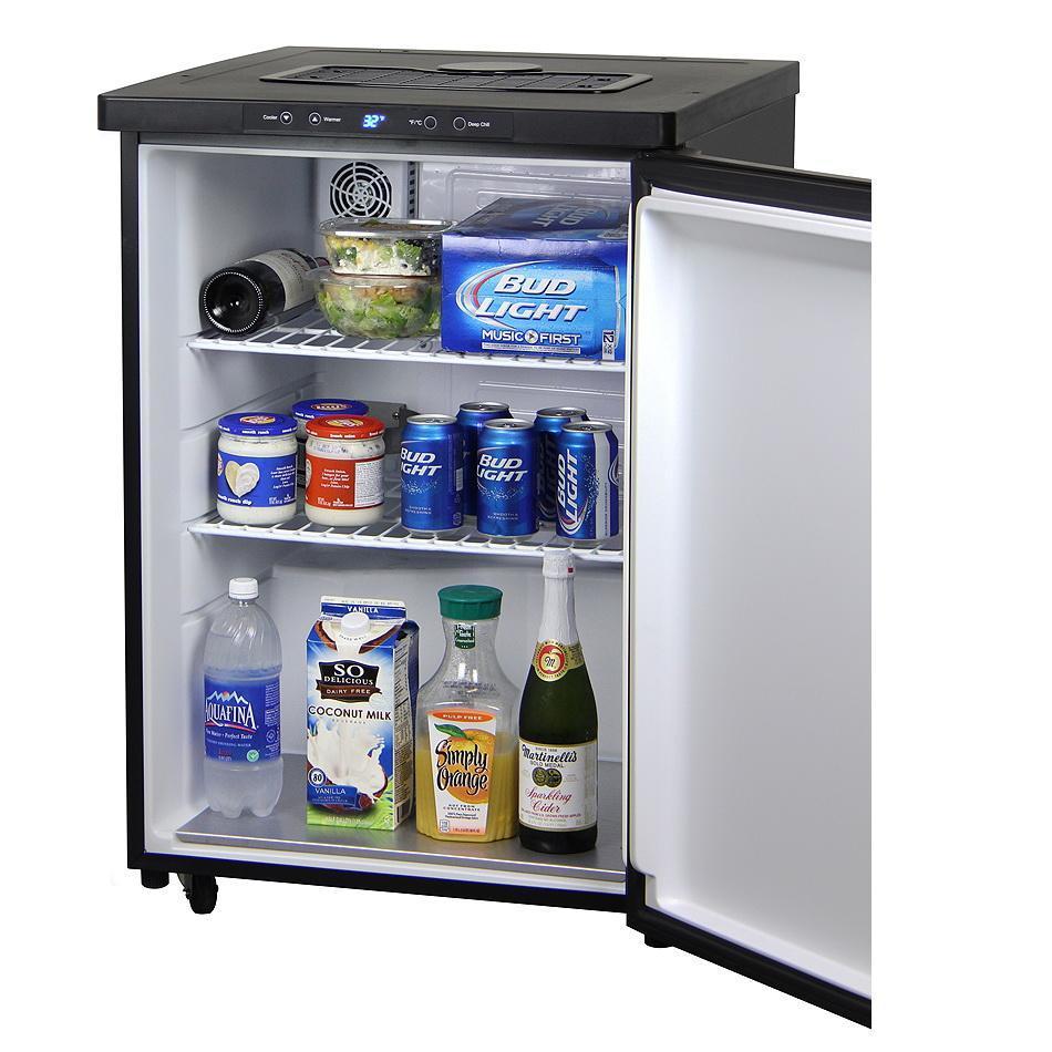 Kegco Dual Two Tap Faucet Digital Kegerator - Black Stainless Steel Door
