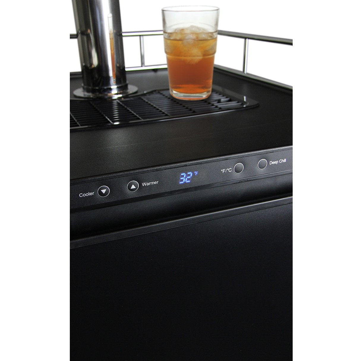 Kegco Double Faucet Digital Kombucharator - Black Cabinet with Matte Black Door