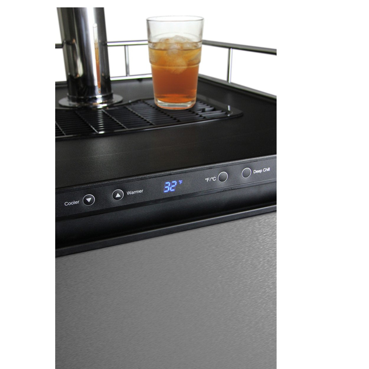 Kegco Digital Kombucha Keg Cooler - Black Cabinet with Stainless Steel Door