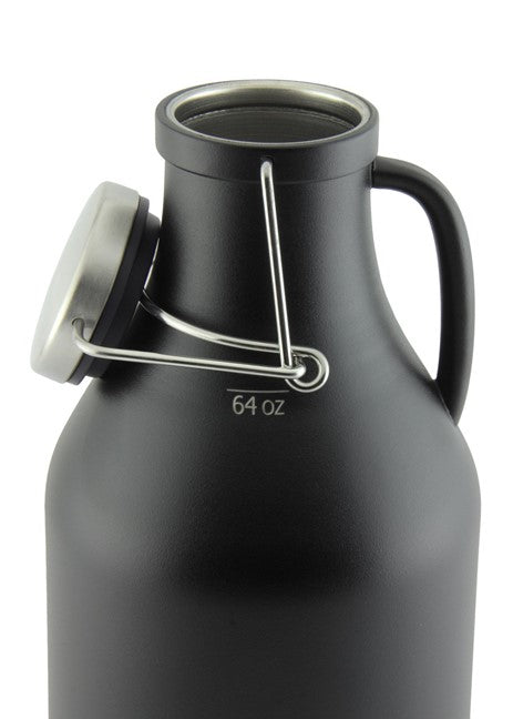 The Grizzly - 64 Oz Double Wall Stainless Steel Flip Top Beer Growler