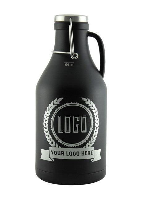 The Grizzly - 64 Oz Double Wall Stainless Steel Flip Top Beer Growler