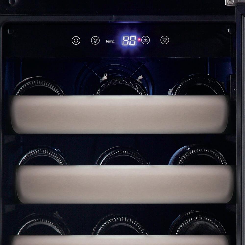 Whynter Elite 33 Bottle Seamless Stainless Steel Door Single Zone Built-in Wine Refrigerator BWR-331SL
