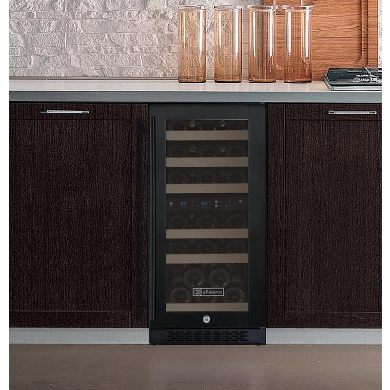 Allavino 30 Bottle Dual Zone Black Wine Refrigerator
