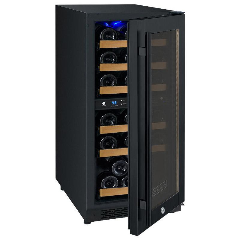 Allavino 30 Bottle Dual Zone Black Wine Refrigerator