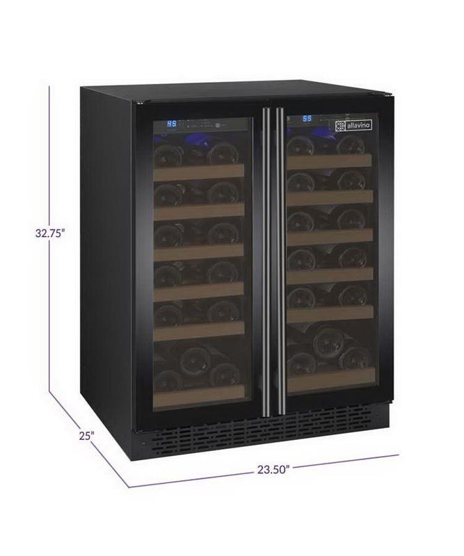 Allavino 36 Bottle Dual Zone Black Wine Refrigerator