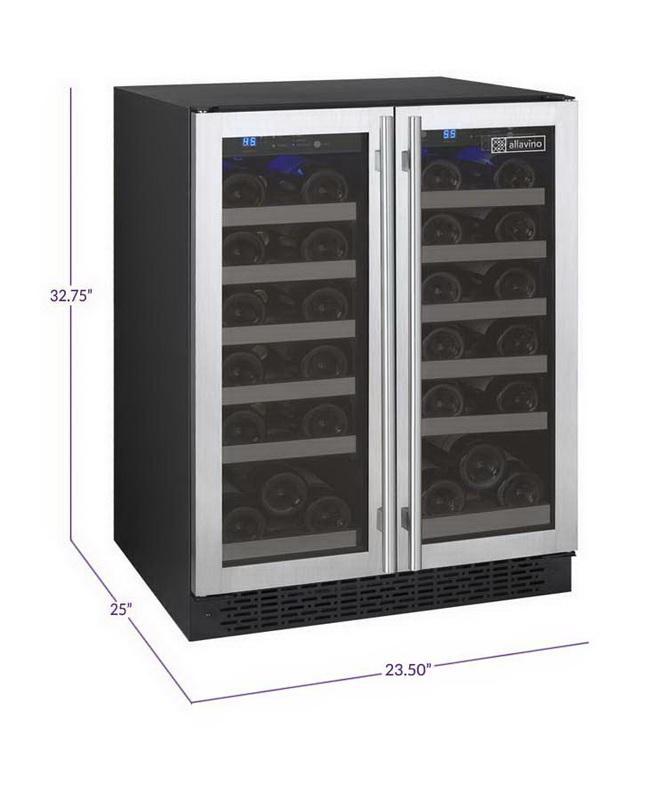 Allavino 36 Bottle Dual Zone Stainless Steel Wine Refrigerator