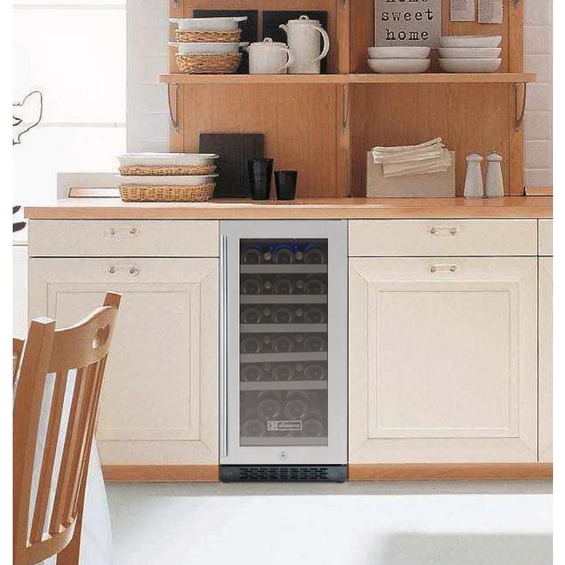 Allavino 30 Bottle Single Zone Stainless Steel Wine Refrigerator