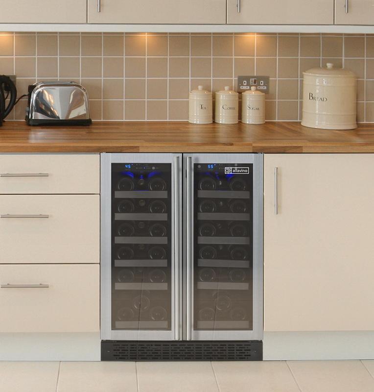 Allavino 36 Bottle Dual Zone Stainless Steel Wine Refrigerator