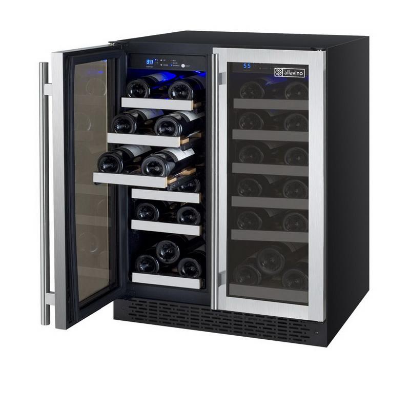 Allavino 36 Bottle Dual Zone Stainless Steel Wine Refrigerator