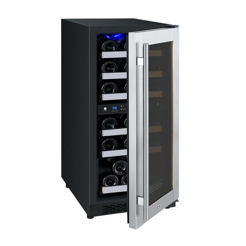 Allavino 30 Bottle Dual Zone Stainless Steel Wine Refrigerator