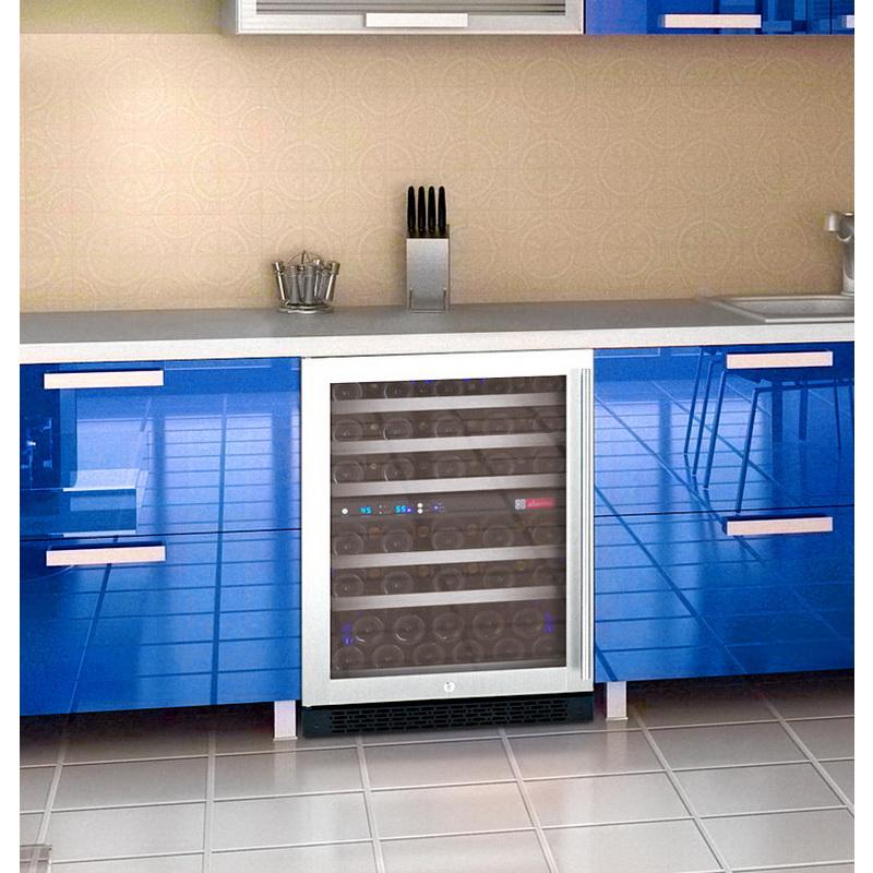 Allavino 56 Bottle Dual Zone Stainless Steel Wine Refrigerator