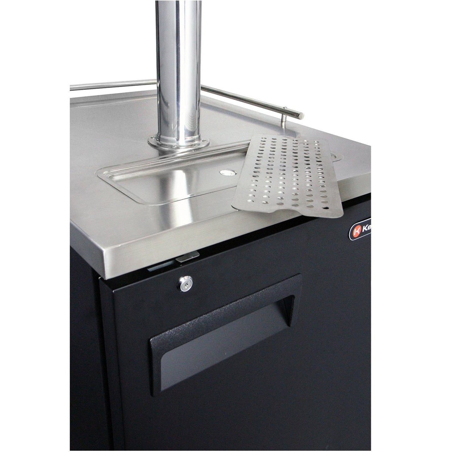 Kegco Commercial Grade One Tap Keg Faucet Kegerator - Black Cabinet with Black Door