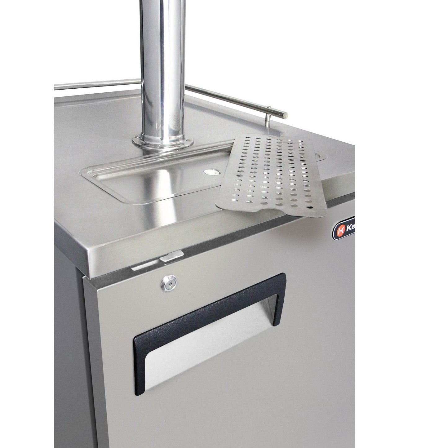 Kegco Two Tap Commercial Kombucharator Kombucha Keg Dispenser - Stainless Steel
