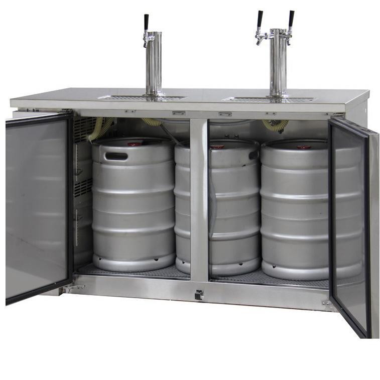 Kegco Three Keg Tap Faucet Commercial Grade Kegerator - Stainless Steel