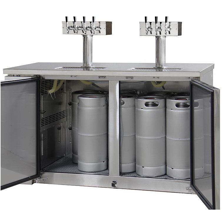 Kegco Three Keg Tap Faucet Commercial Grade Kegerator - Stainless Steel