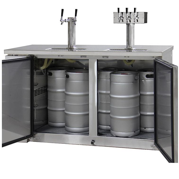 Kegco Three Keg Tap Faucet Commercial Grade Kegerator - Stainless Steel