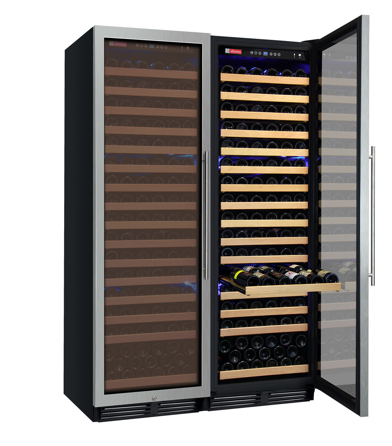 Allavino 48" Wide FlexCount Classic II Tru-Vino 348 Bottle Dual Zone Stainless Steel Side-by-Side Wine Refrigerator