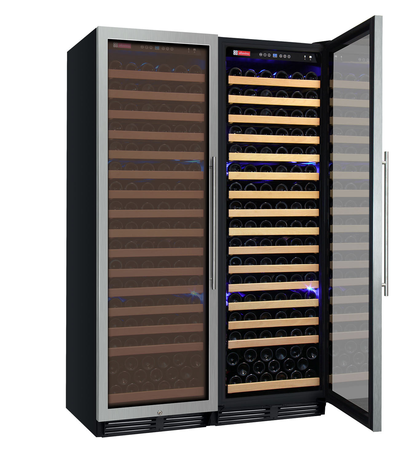 Allavino 48" Wide FlexCount Classic II Tru-Vino 348 Bottle Dual Zone Stainless Steel Side-by-Side Wine Refrigerator