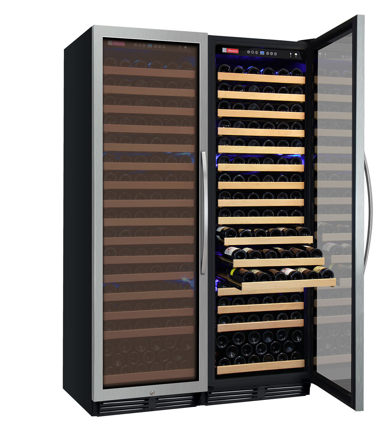 Allavino 48" Wide FlexCount Classic II Tru-Vino 348 Bottle Dual Zone Stainless Steel Side-by-Side Wine Refrigerator
