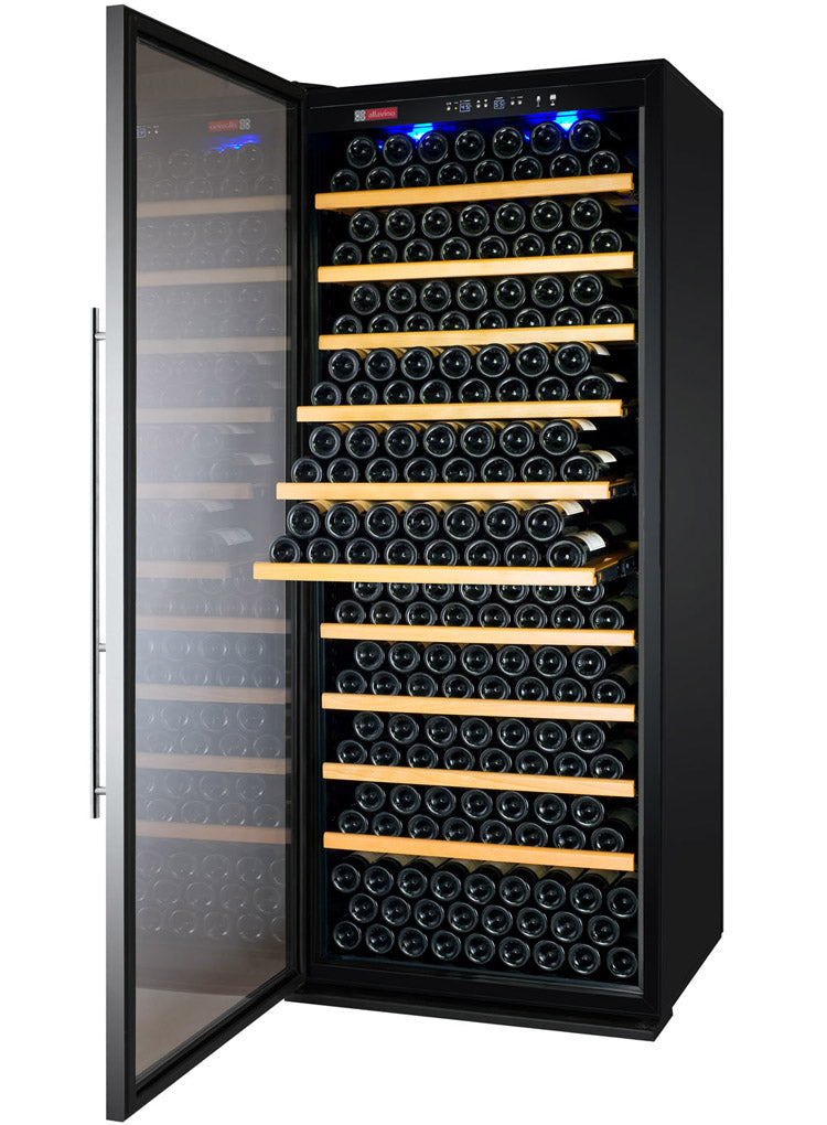 32" Wide Vite II Tru-Vino 277 Bottle Single Zone Stainless Steel Left Hinge Wine Refrigerator