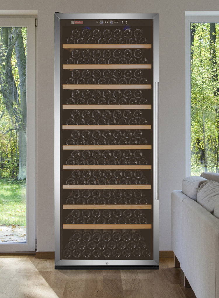 32" Wide Vite II Tru-Vino 277 Bottle Single Zone Stainless Steel Left Hinge Wine Refrigerator