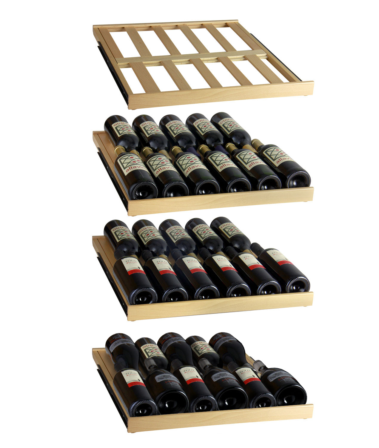 Allavino 48" Wide FlexCount Classic II Tru-Vino 348 Bottle Dual Zone Stainless Steel Side-by-Side Wine Refrigerator