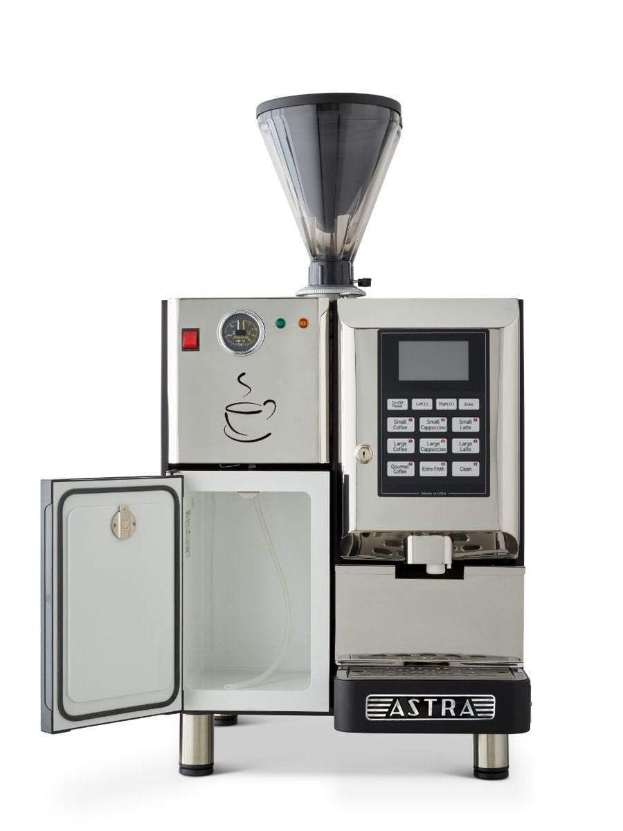 Astra Espresso Machines Astra Super Automatic Espresso Machine, Single Hopper with Refrigerator, 110V SM-111-1